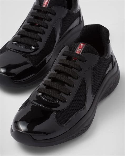 black prada trainers size 4|prada canvas sneakers.